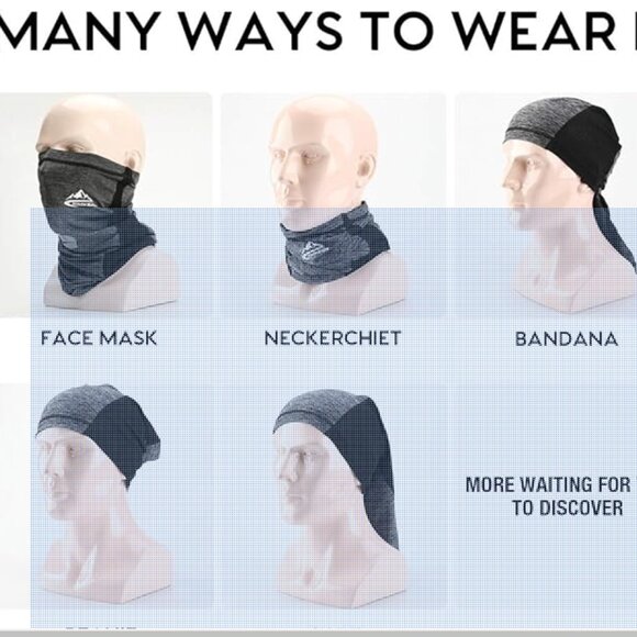 Black Gray Cinchable Gaiter - Picture 3 of 11